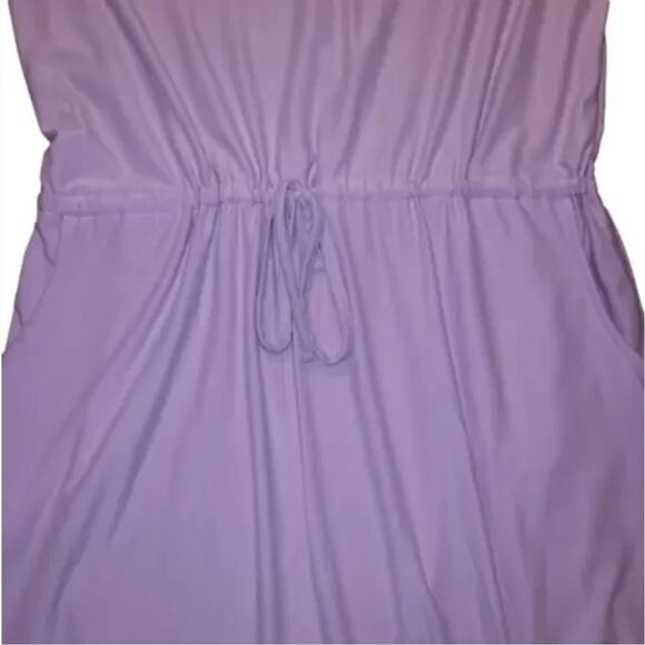 JUST BE Lavender Purple Cotton Romper Dress Elastic Drawstring Waist 1X - Picture 5 of 6